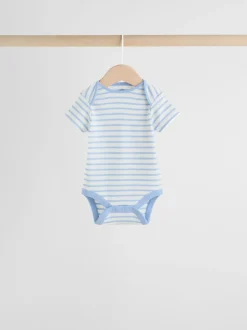 Rompertjes En Hemdjes|Rompertjes En Hemdjes*Next Heldere streep - Set van 5 babyrompertjes met korte mouwen