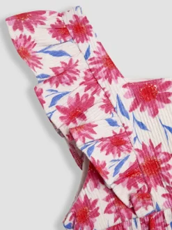 Jumpsuits En Playsuits*Jojo Maman Bébé - jumpsuit met ruches vooraan Helderroze gebloemd