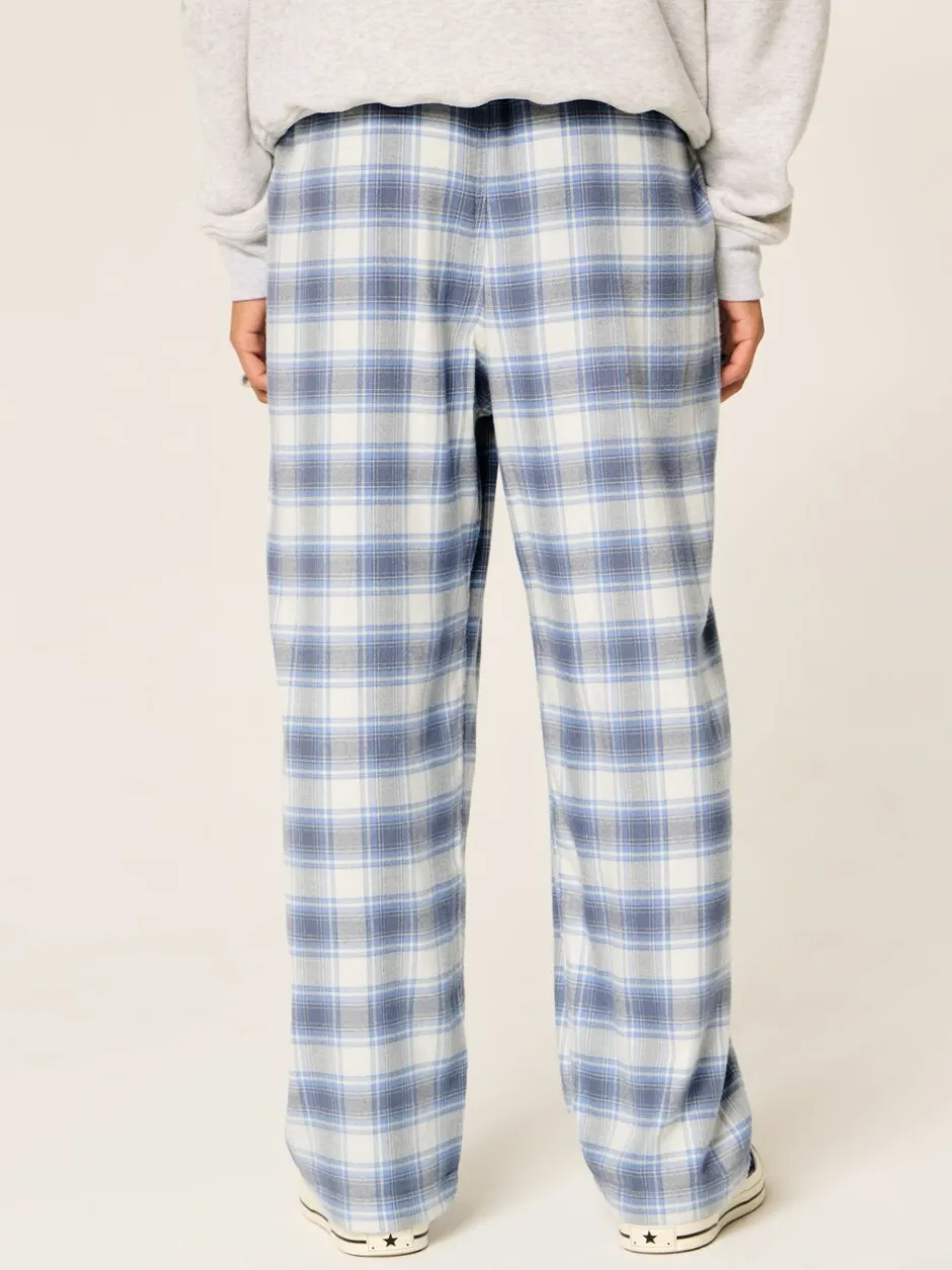 Pyjama's*Hollister - Flannel Check Pyjama Bottoms Hemelsblauw