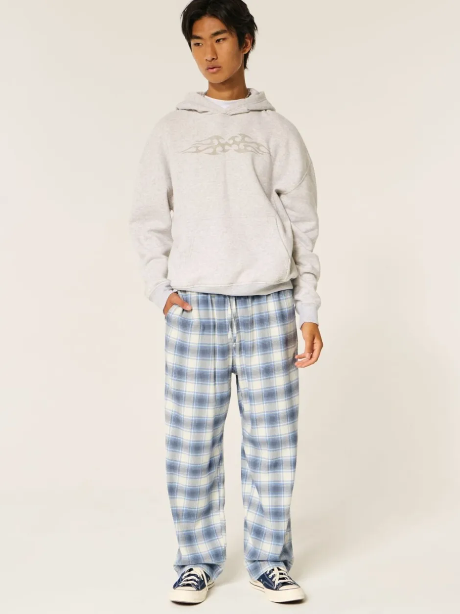Pyjama's*Hollister - Flannel Check Pyjama Bottoms Hemelsblauw