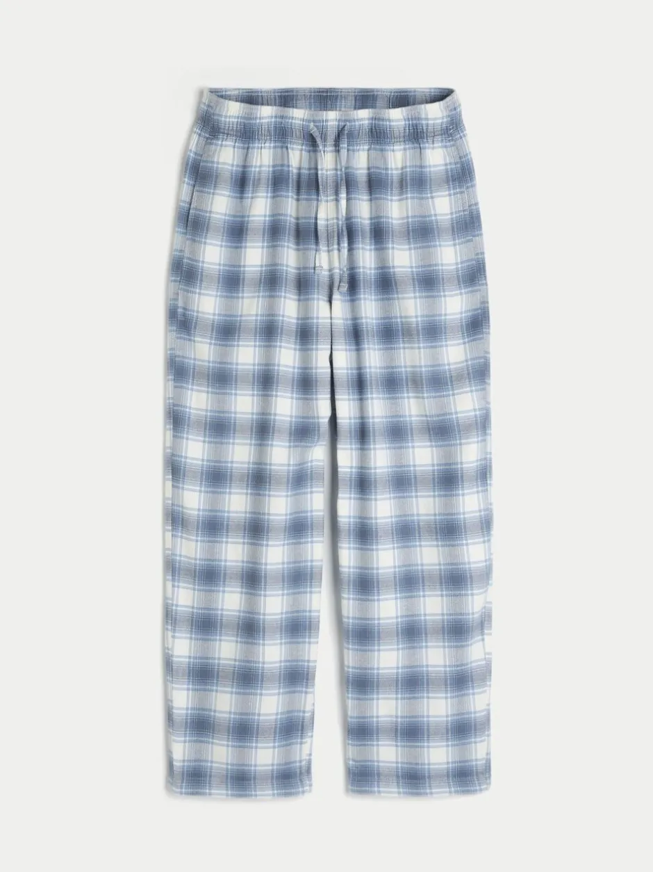 Pyjama's*Hollister - Flannel Check Pyjama Bottoms Hemelsblauw