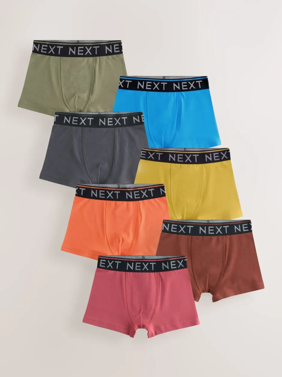 Ondergoed*Next Herfstkleuren met Zwart tailleband - Verpakking van 7 trunks (2-16jr)