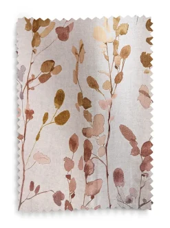 Gordijnen|Gordijnen*Next Honesty Bladeren Bloemenprint Verduisterende/Thermische Plooiband Gordijnen Naturel/oranje