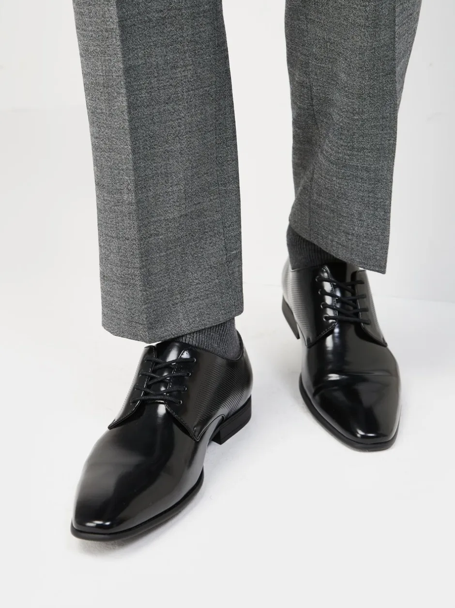 Schoenen|Formele Schoenen|Next Hoogglans zwart - Derbyschoenen met veter