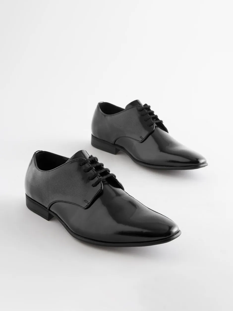 Schoenen|Formele Schoenen|Next Hoogglans zwart - Derbyschoenen met veter