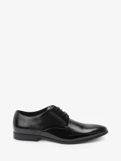 Schoenen|Formele Schoenen|Next Hoogglans zwart - Derbyschoenen met veter