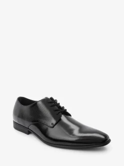 Schoenen|Formele Schoenen|Next Hoogglans zwart - Derbyschoenen met veter