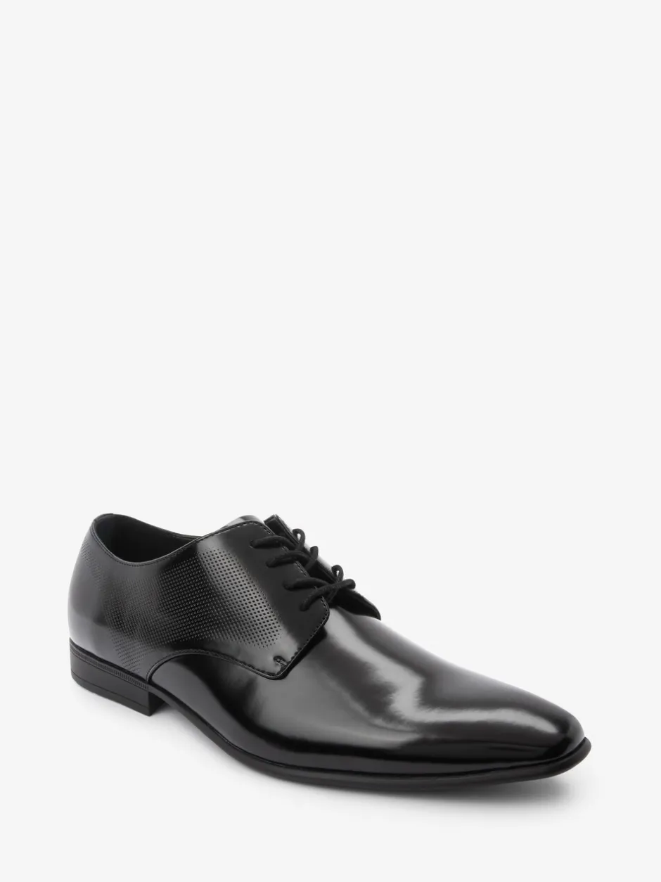 Schoenen|Formele Schoenen|Next Hoogglans zwart - Derbyschoenen met veter