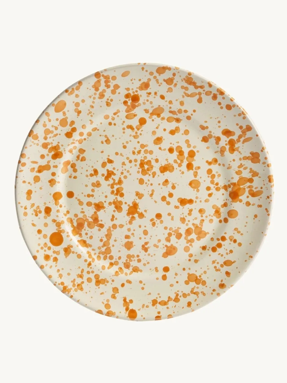 Eetservies En Pastaschalen*Hot Pottery 12 Piece Splatter Signature Dinner Set Donkeroranje