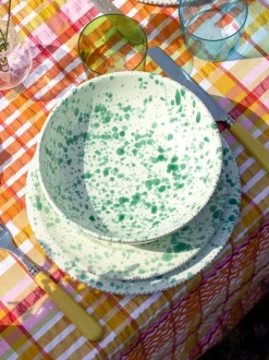 Eetservies En Pastaschalen|Hot Pottery 12 Piece Splatter Signature Dinner Set Pistachio