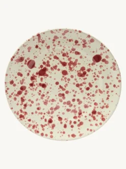 Eetservies En Pastaschalen*Hot Pottery 12 Piece Splatter Signature Dinner Set Cranberry