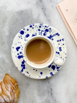 Mokken En Koppen*Hot Pottery Set of 4 Splatter Espresso Set Bosbessen