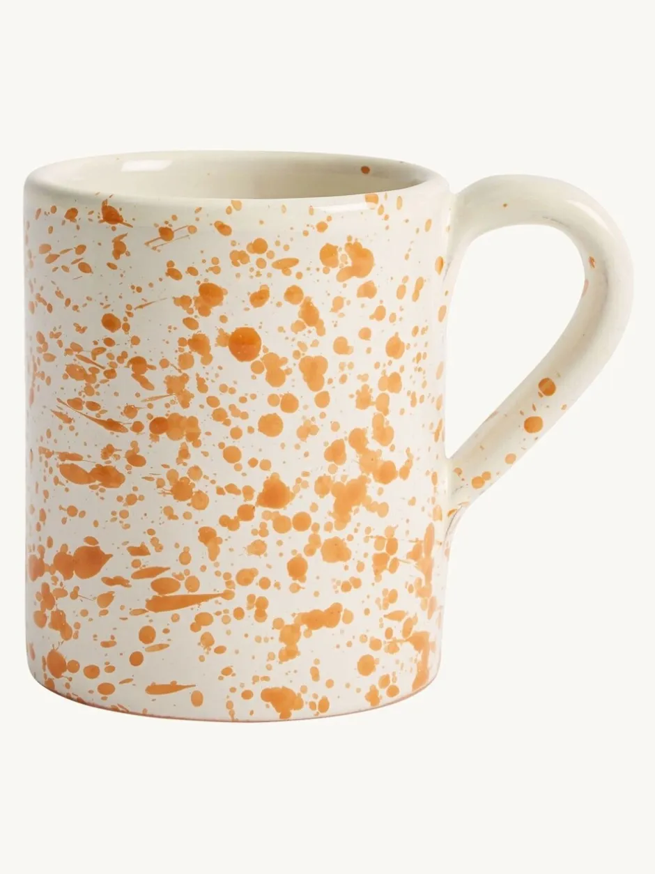 Mokken En Koppen*Hot Pottery Set of 4 Splatter Mugs Donkeroranje