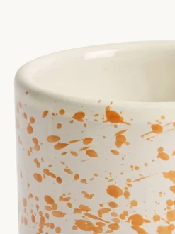 Mokken En Koppen*Hot Pottery Set of 4 Splatter Mugs Donkeroranje