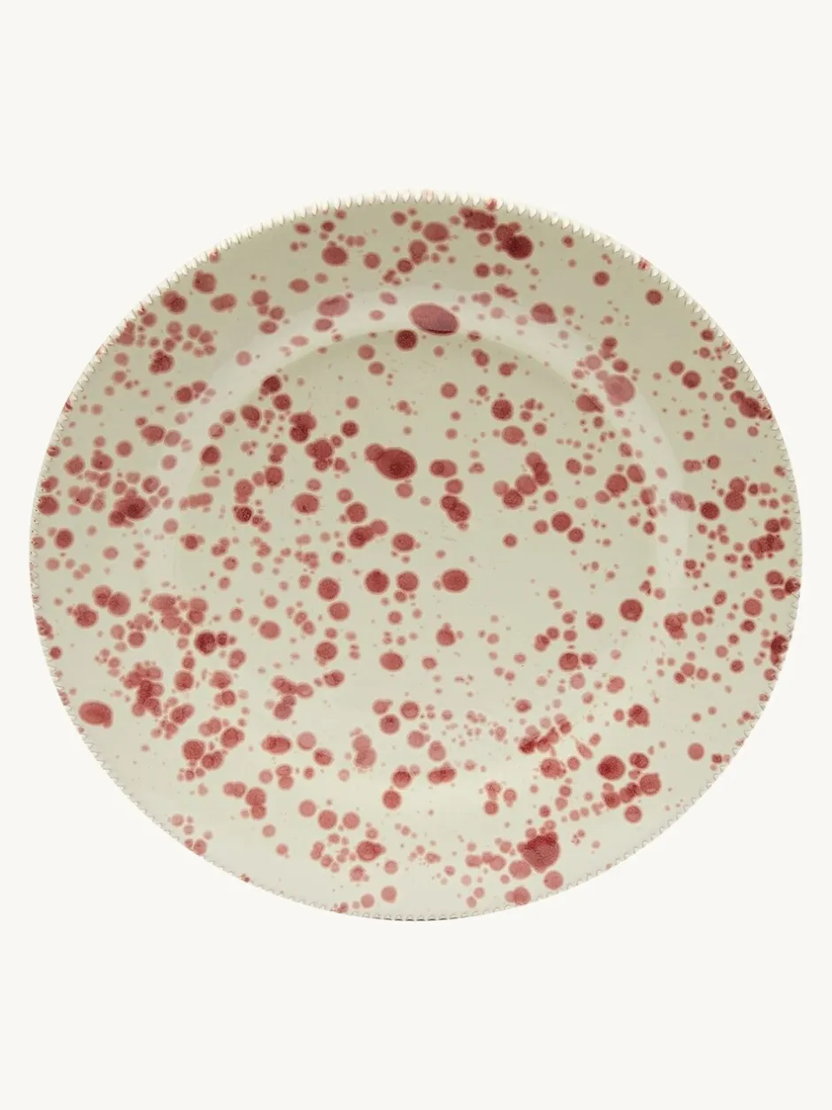 Eetservies En Pastaschalen|Hot Pottery Set of 4 Splatter Side Plates Cranberry