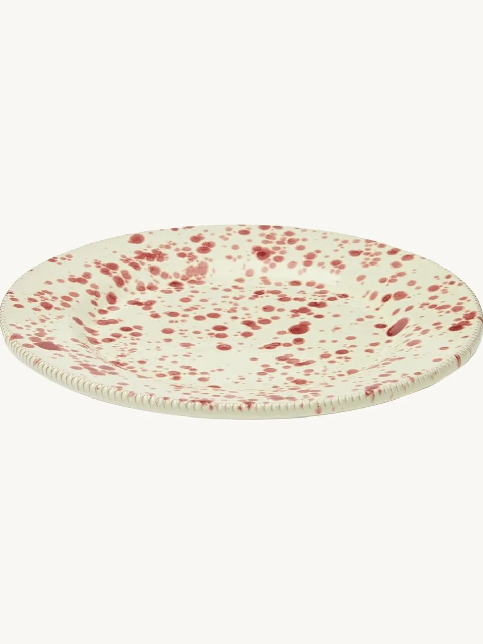 Eetservies En Pastaschalen|Hot Pottery Set of 4 Splatter Side Plates Cranberry