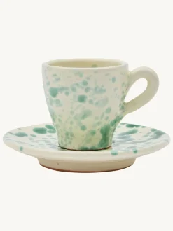 Mokken En Koppen*Hot Pottery Set of 4 Splatter Espresso Set Pistachio