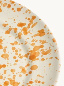 Eetservies En Pastaschalen|Hot Pottery Set of 4 Splatter Dinner Plates Donkeroranje