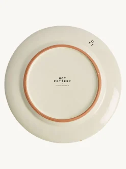 Eetservies En Pastaschalen|Hot Pottery Set of 4 Splatter Dinner Plates Donkeroranje