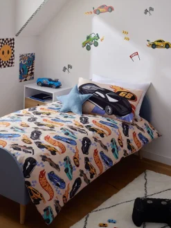 Beddengoedsets En Dekbedovertrekken|Next Hot Wheels omkeerbare polykatoenen dekbedovertrek- en kussensloopset voor eenpersoonsbed