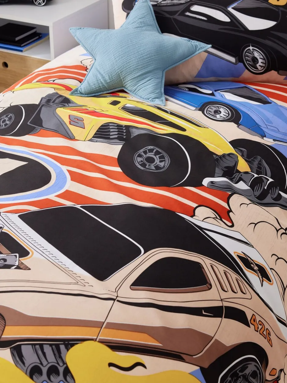 Beddengoedsets En Dekbedovertrekken|Next Hot Wheels omkeerbare polykatoenen dekbedovertrek- en kussensloopset voor eenpersoonsbed