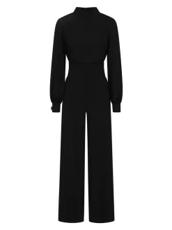 Jumpsuits En Playsuits|Hot Squash HotSquash jumpsuit met wijde pijpen en blousonmouwen