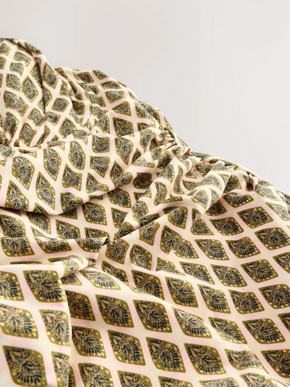 Badkleding*Next - F-K ondersteunend badpak met beugel Houtblok Khaki Groen/Cream folie