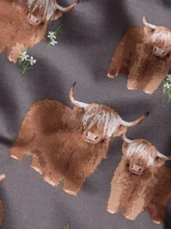 Pyjama's|Alle Nacht- En Loungekleding|Next Houtskoolgrijze Hamish The Highland Cow - Pyjama met lange mouwen