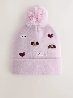 Mutsen, Handschoenen En Sjaals|Next - Geborduurde Beanie-muts met pompon (3mnd-10jr) Huisdieren