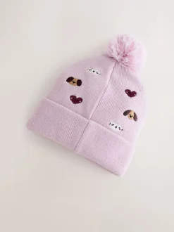 Mutsen, Handschoenen En Sjaals|Next - Geborduurde Beanie-muts met pompon (3mnd-10jr) Huisdieren