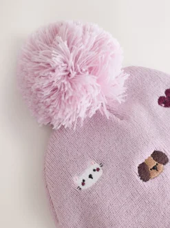 Mutsen, Handschoenen En Sjaals|Next - Geborduurde Beanie-muts met pompon (3mnd-10jr) Huisdieren