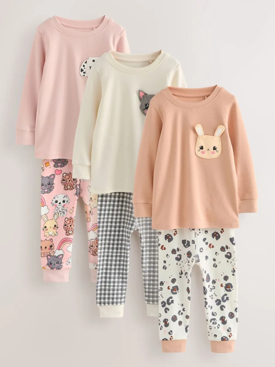 Multipacks|Nachtkleding En Pyjama's*Next - Verpakking van 3 knusse pyjama's (9 mnd-10 jr) Huisdierprint