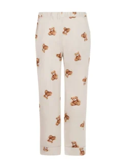 Pyjama's|Loungewear*Hunkemoller Grey Flannel Straight Bear Joggers