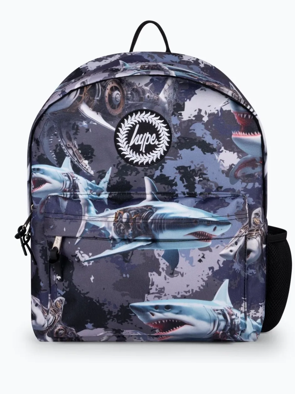 Tassen*Hype . Kids Grey Mech Sharks Iconic Backpack