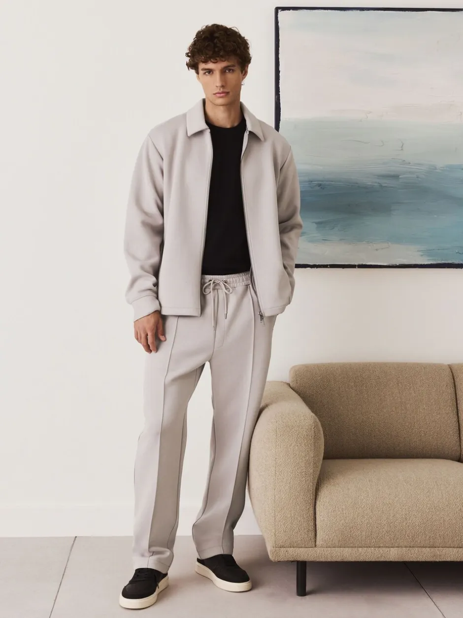 Formele Overhemden*Next - N. Premium Soft Touch Scuba Zip Through Shacket Ice grey