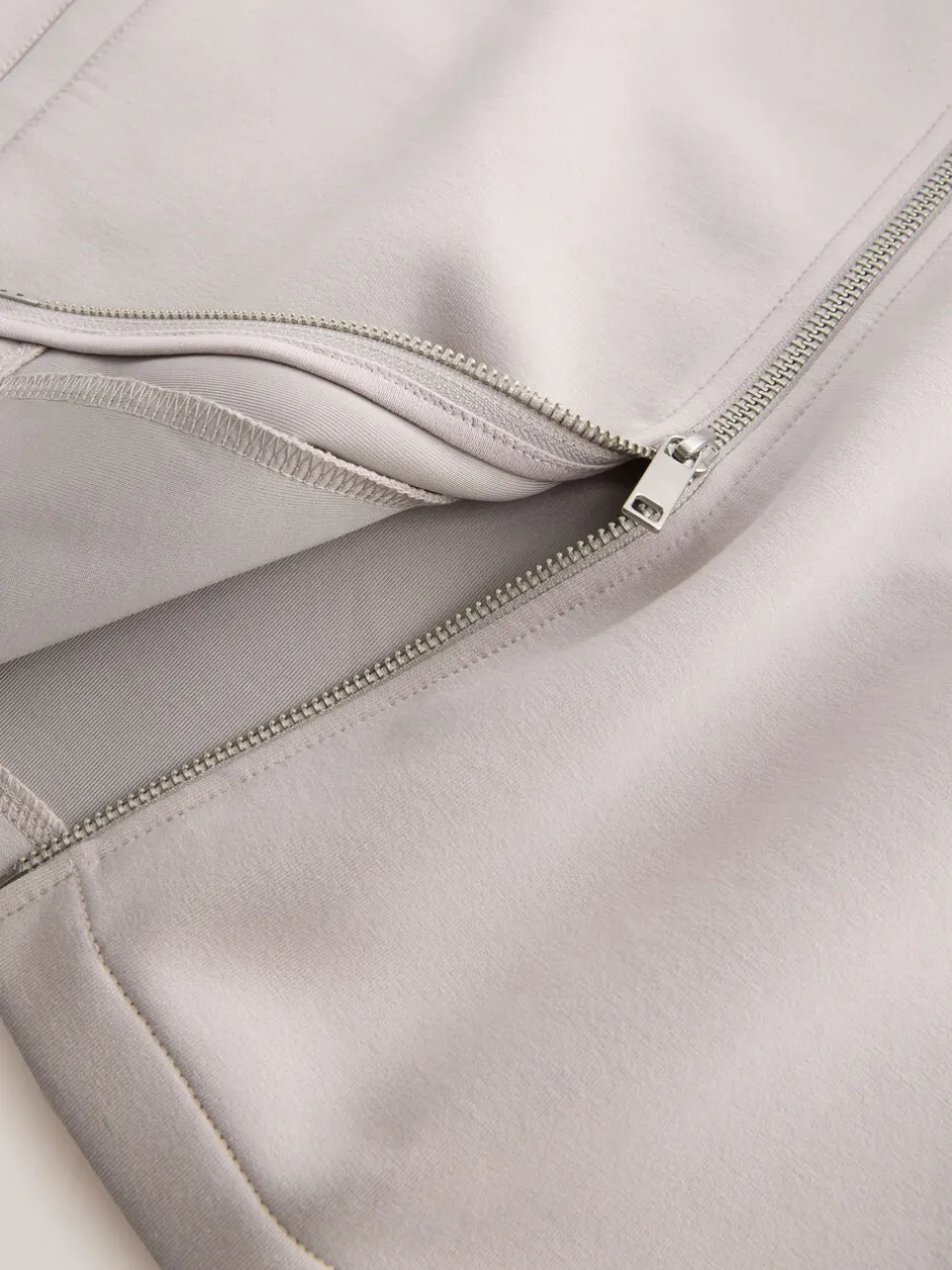 Formele Overhemden*Next - N. Premium Soft Touch Scuba Zip Through Shacket Ice grey