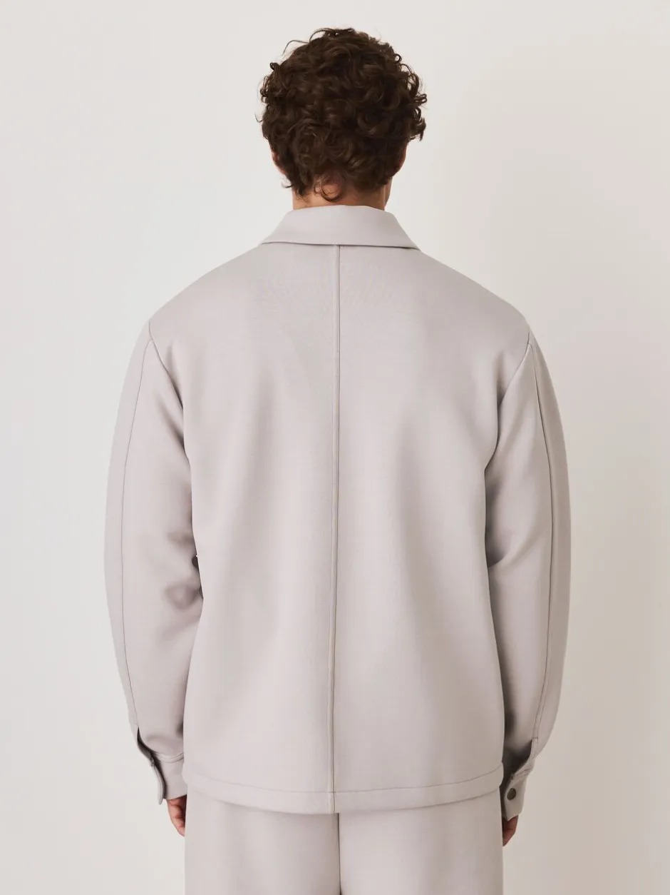 Formele Overhemden*Next - N. Premium Soft Touch Scuba Zip Through Shacket Ice grey