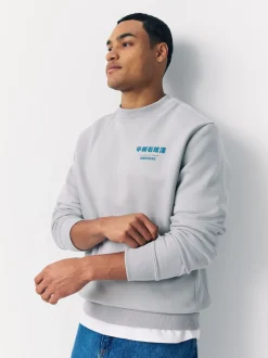 Sweaters En Hoody´S|Sweaters En Hoody´S*Next Ice grey - Sweatshirt met ronde hals - Hokusai Graphic License