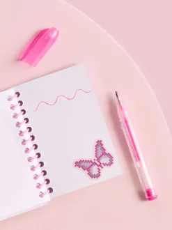 Thuiskantoor|Next Imitatiebont mini-stationery set sleutelhanger tasbedeltje