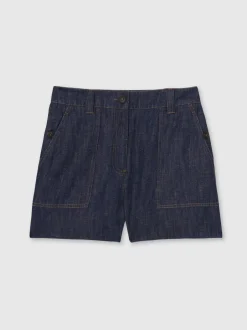 Shorts|Reiss - Ashby Linnen Shorts Indigo