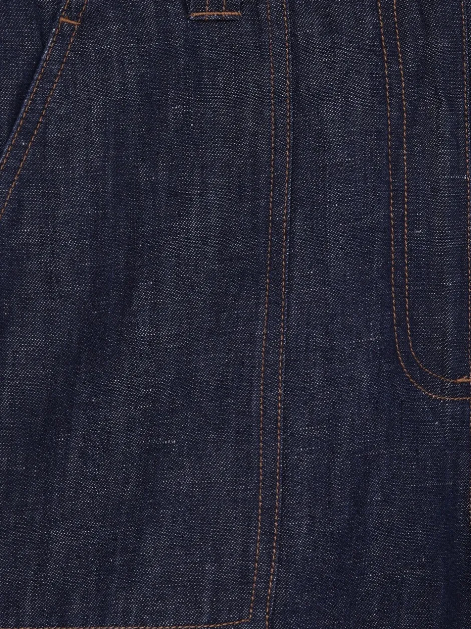 Shorts|Reiss - Ashby Linnen Shorts Indigo