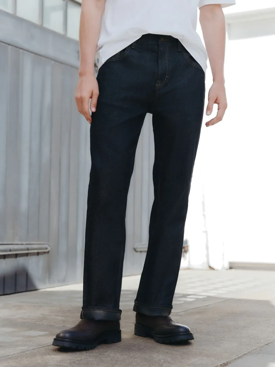 Jeans*Next - Signature Brushed Cosy Check Denim Jeans Indigo blauwe wassing