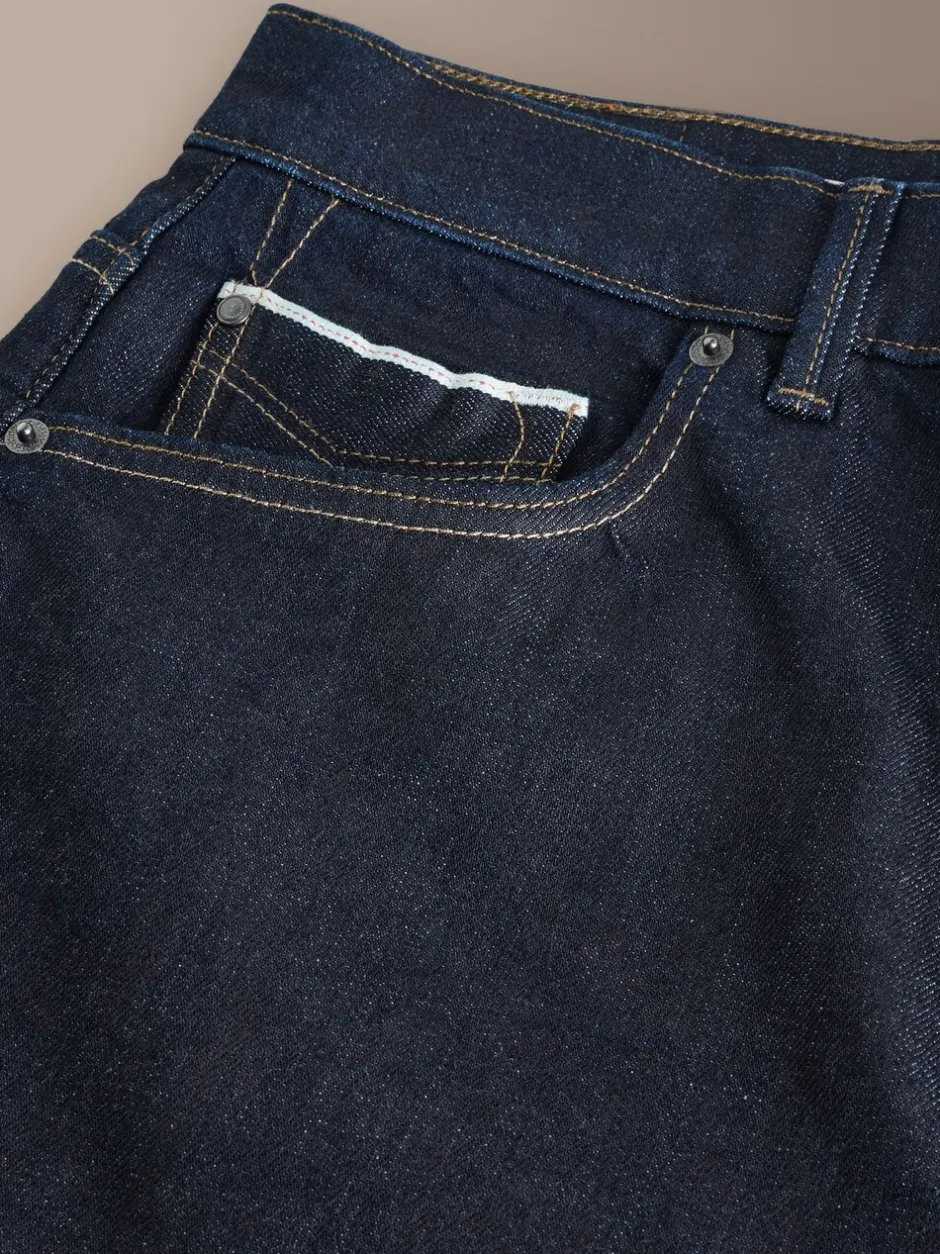 Jeans|Next - Standaard toelopende pasvorm - Signature Selvedge Denim Jeans Indigo blauwe wassing