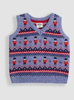 Gelegenheidskleding|Truien En Breisels|Jojo Maman Bébé Indigo London Guard - tanktop met fairislemotief