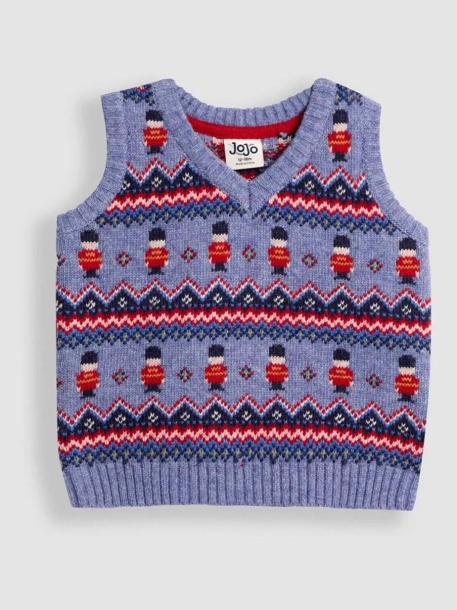 Gelegenheidskleding|Truien En Breisels|Jojo Maman Bébé Indigo London Guard - tanktop met fairislemotief