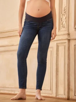 Jeans|Moederschap*Seraphine - Premium Organische Zwangerschaps Skinny Jeans Onder de Buik Indigoblauw