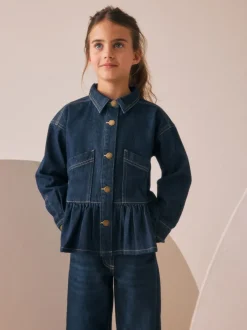 Jassen En Jacks|Next Indigoblauw - Spijkerjack met peplum (3-16jr)