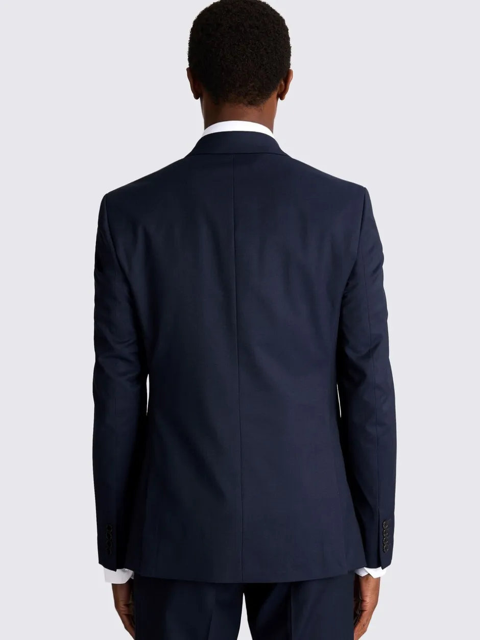 Pakken*MOSS - Slim Double Breasted Stretch Suit Jacket Inktblauw