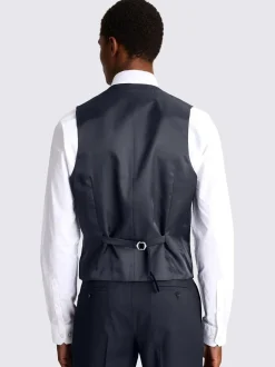 Vesten|MOSS - Smal - Stretch Suit Waistcoat Inktblauw