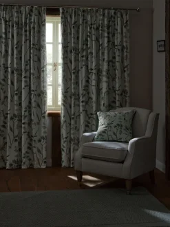 Gordijnen|Gordijnen*Next Isla - Verduisterende/thermische plooigordijnen met bloemenprint Groen